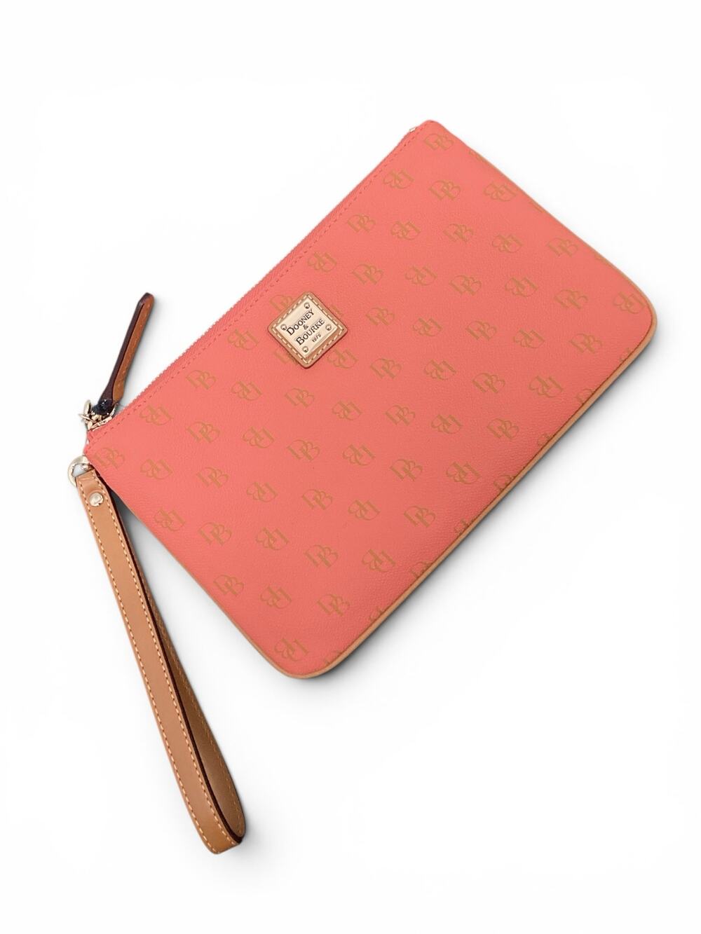 NWT Dooney & Bourke Peach Blakely Large Wristlet